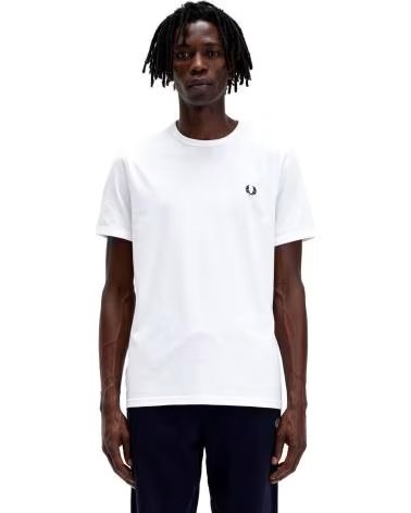 FRED PERRY Ringer T-Shirt White WHITE