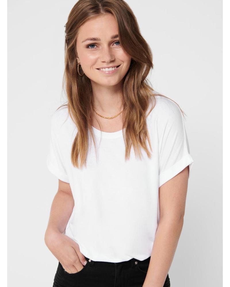 ONLY T-SHIRT BASICA A MANICHE CORTE BIANCA MODELLO 15106662 AZUL