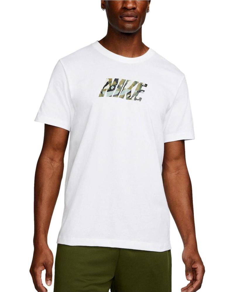 T-SHIRT NIKE DRI-FIT DM6236 BIANCA CON LOGO BLANCO