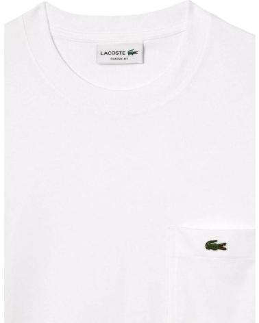 LACOSTE CAMISETA CLÁSSICA DE MANGA CURTA BRANCA COM BOLSO TH2827 BLANCO