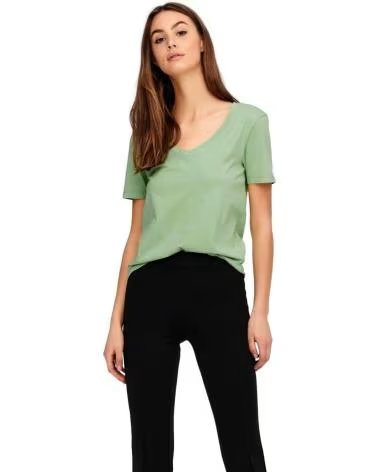 JACQUELINE DE YONG DE T-SHIRT MIT V-AUSSCHNITT GRÜN JDY 15239939 VERDE