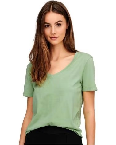 JACQUELINE DE YONG T-SHIRT DE COL EN V VERT JDY 15239939 VERDE