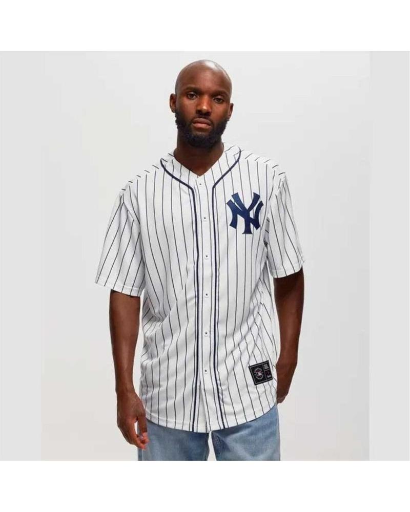 MAILLOT BASEBALL FANATICS MLB NEW YORK YANKEES FUNDAMENTAL FRANCHISE BLANC RAYÉ 007N-071R-NK-0IY BLANCO