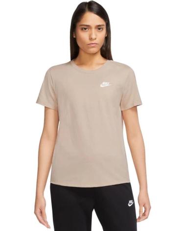 T-SHIRT NIKE CLUB ESSENTIAL DX7902 BEIGE A MANICHE CORTE BEIGE