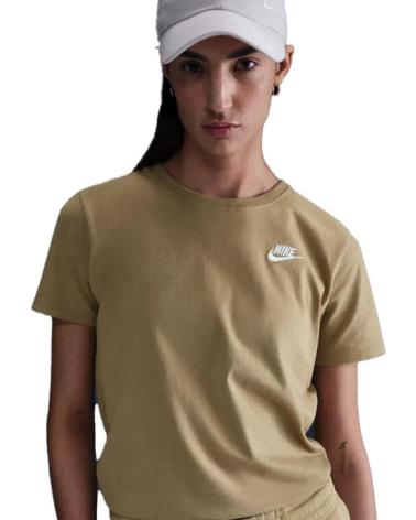 T-SHIRT NIKE CLUB ESSENTIAL DX7902 BEIGE A MANICHE CORTE BEIGE