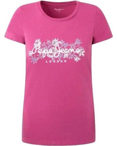 PEPE JEANS T-SHIRT MIT LOGODRUCK KORINA PL505834 ROSA ROSA