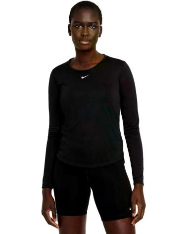 T-SHIRT NERA NIKE DRI-FIT ONE DD0641 A MANICHE LUNGHE PER ALLENAMENTO NEGRO