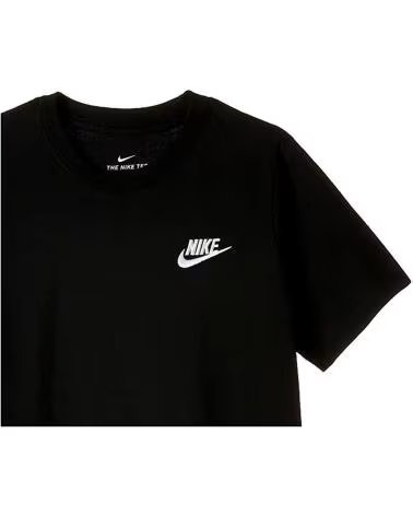 T-SHIRT NIKE SPORTSWEAR DE MANGA CURTA PRETA PARA CRIANÇA NEGRO