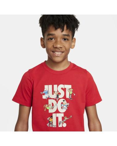 CAMISETA NIKE SPORTSWEAR ROJA DE MANGA CORTA 'JUST DO IT' PARA NIÑO ROJO