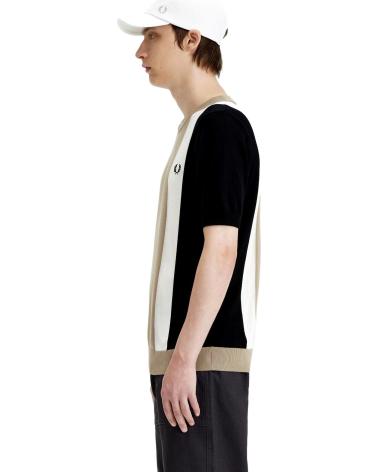 FRED PERRY K7853 HERREN STRICK-T-SHIRT MEHRFARBIG MULTICOLOR