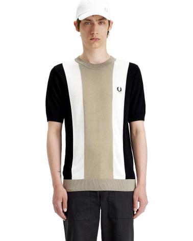 T-SHIRT IN MAGLIA FRED PERRY K7853 MULTICOLORE DA UOMO MULTICOLOR