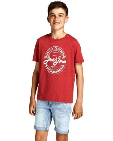 T-SHIRT JACK & JONES 12190512 ROSSA CON LOGO STAMPATO PER RAGAZZO ROJO