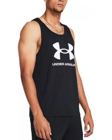 CAMISETA DE TIRANTES UNDER ARMOUR 1382883 NEGRA CON LOGO NEGRO
