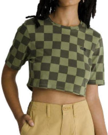 VANS OFF THE WALL CAMISETA CROP TOP VANS CHECKERBOARD DE MANGA CORTA VERDE