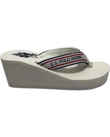 U.S. POLO ASSN. WEISSE ZEHENTRENNER MIT KEILABSATZ BLANCO