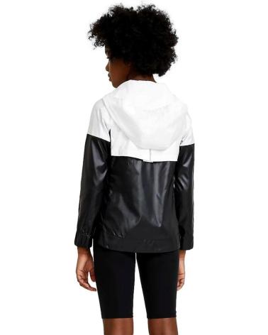 NIKE GIACCA SPORTSWEAR WINDRUNNER PER BAMBINA DB8521 BIANCO E NERO NEGRO