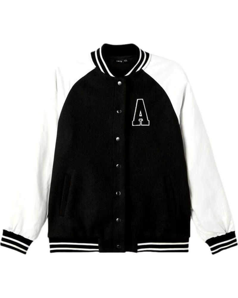 NAME IT CHAQUETA UNIVERSITARIA NAME IT CON LOGO "A" PARA NIÑO NEGRO