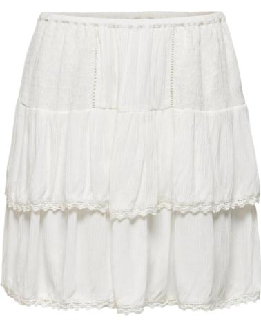 FALDA CORTA BLANCA ONLY 15257502 CON VOLANTES BLANCO