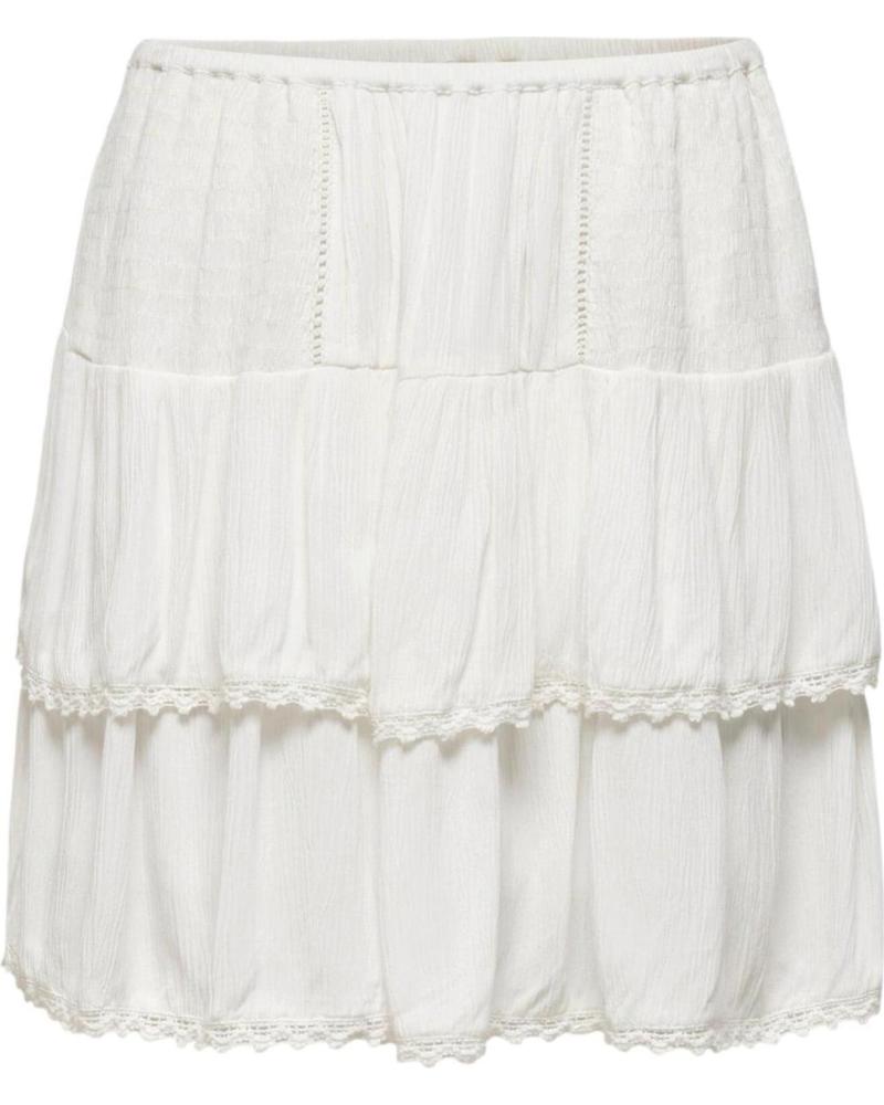 FALDA CORTA BLANCA ONLY 15257502 CON VOLANTES BLANCO