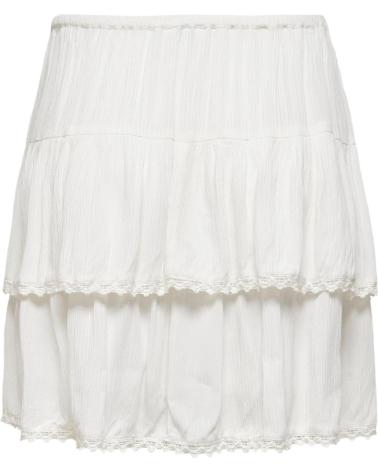 FALDA CORTA BLANCA ONLY 15257502 CON VOLANTES BLANCO