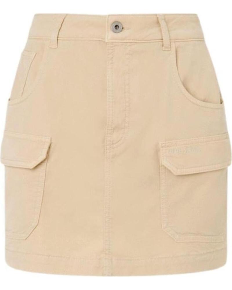 GONNA CORTA BEIGE PEPE JEANS TARA PL901102 STILE CARGO BEIGE