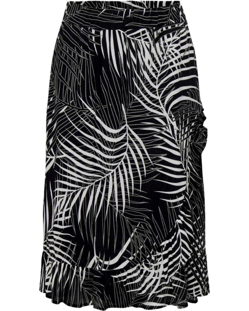 FALDA MIDI ONLY FRIDA ESTAMPADO NEGRO 15313548 NEGRO