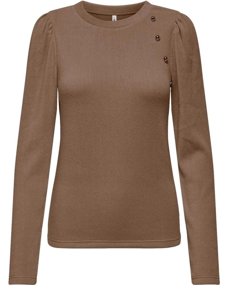 JERSEY ONLY CON BOTONES DECORATIVOS MARRÓN - MODELO 15321109 MARRóN