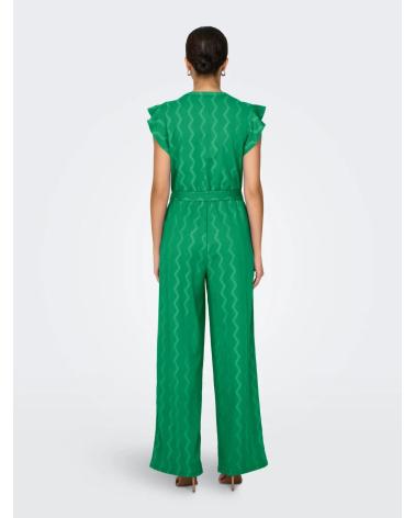 TUTA PLISSETTATA ONLY 15357551 VERDE SMERALDO CON CINTURA AZUL