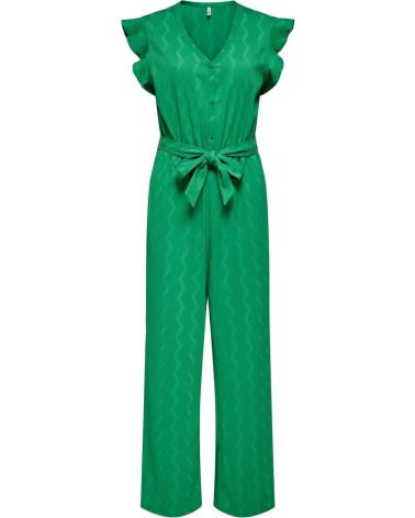 TUTA PLISSETTATA ONLY 15357551 VERDE SMERALDO CON CINTURA AZUL