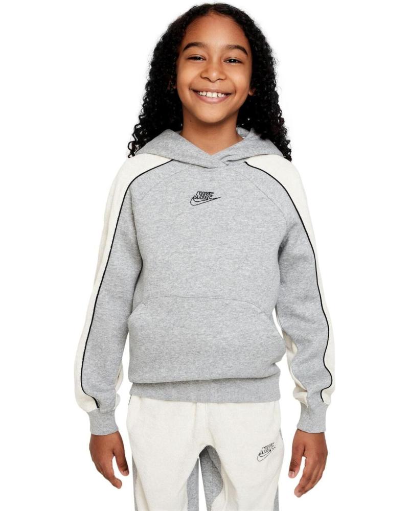 FELPA CON CAPPUCCIO NIKE AMPLIFY HOODIE FD3159 GRIGIA PER BAMBINO GRIS