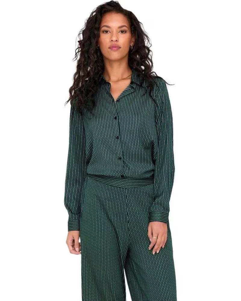 PANTALONI LARGHI FLUIDI STAMPATI ONLY 15307588 VERDE VERDE
