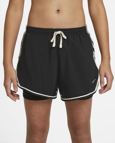 NIKE DA1007 - PANTALONCINO SPORTIVO STAMPATO PER BAMBINA - NERO NEGRO