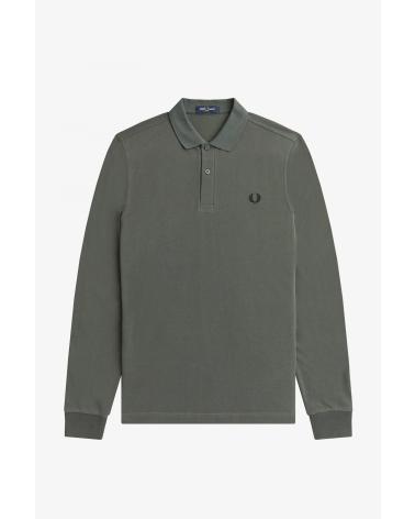POLO FRED PERRY M6006 VERDE MANGA LARGA VERDE