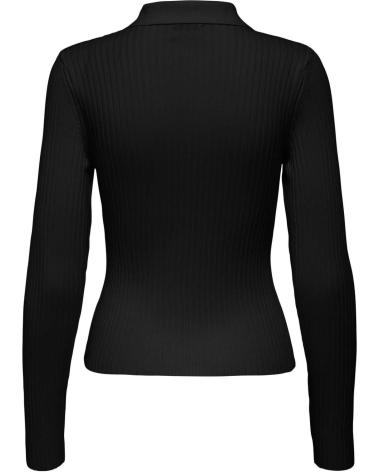 ONLY POLO A MANICHE LUNGHE A COSTE NERO 15355354 NEGRO
