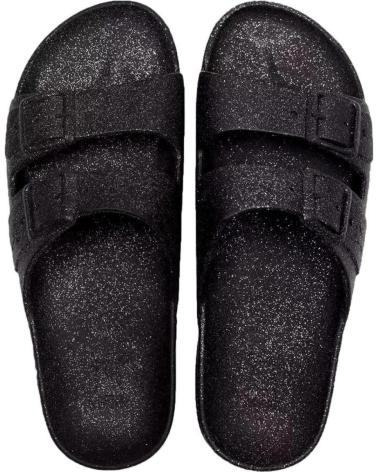 CACATOES SANDALIA CACATOES 21S1043 NEGRA GLITTER DOBLE TIRA NEGRO