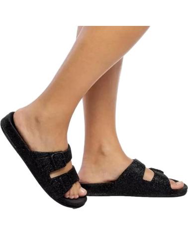CACATOES SANDALIA CACATOES 21S1043 NEGRA GLITTER DOBLE TIRA NEGRO