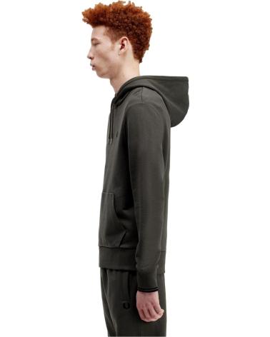 SWEAT À CAPUCHE FRED PERRY VERT AVEC BORDS-CÔTES VERDE