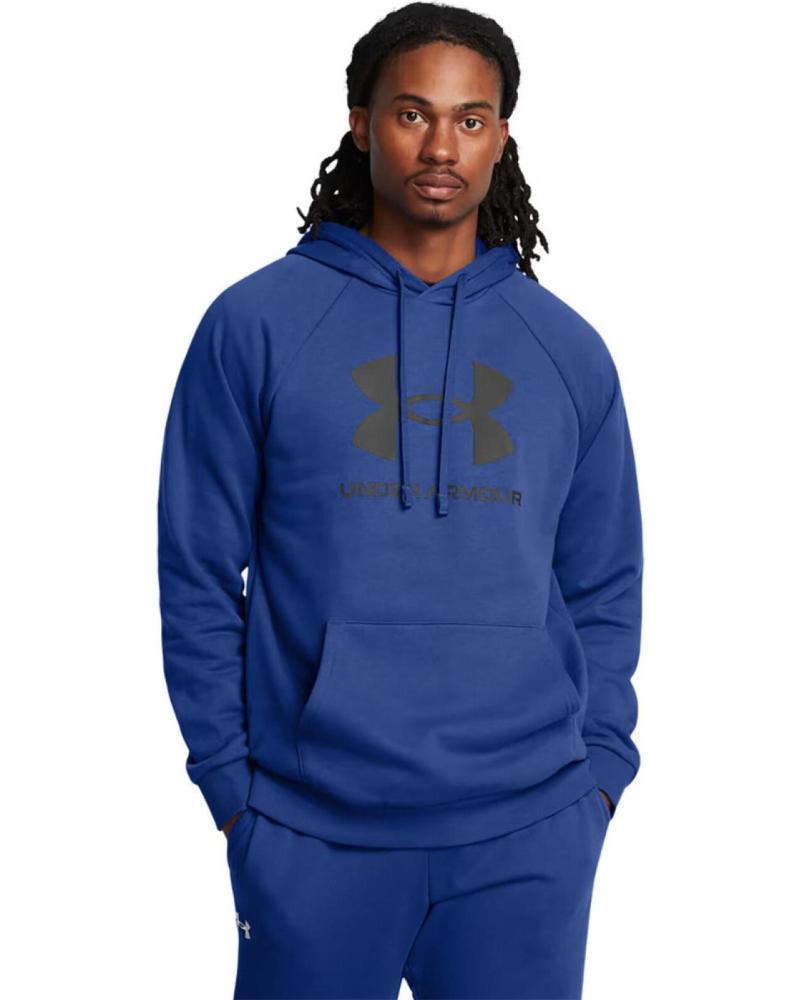 UNDER ARMOUR RIVAL FLEECE LOGO HOODIE 1379758 BLUE AZUL