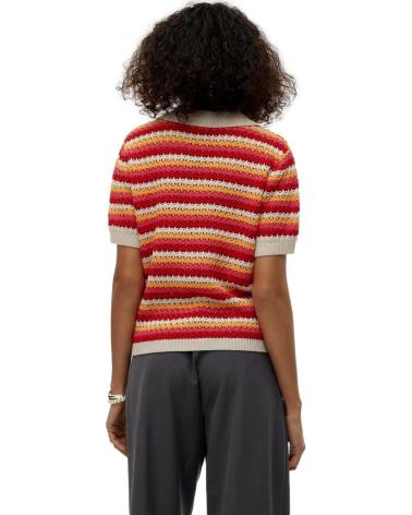 VERO MODA HÄKEL-TOP HEMDKRAGEN MEHRFARBIG GESTREIFT 10308216 MULTICOLOR