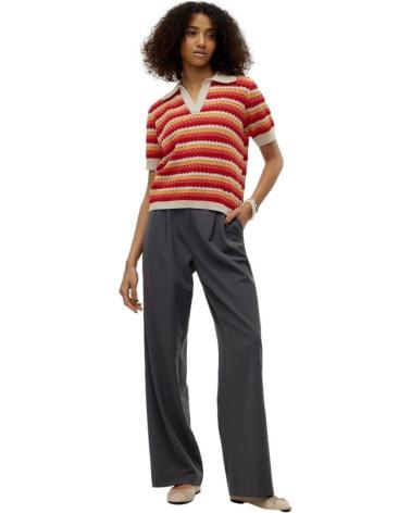 VERO MODA HÄKEL-TOP HEMDKRAGEN MEHRFARBIG GESTREIFT 10308216 MULTICOLOR