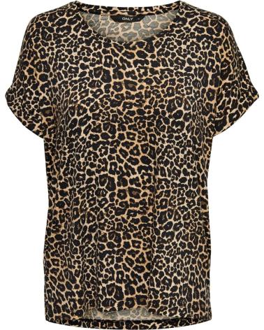 TOP ONLY DE MANGA CORTA CON ESTAMPADO ANIMAL PRINT EN MARRÓN MARRóN