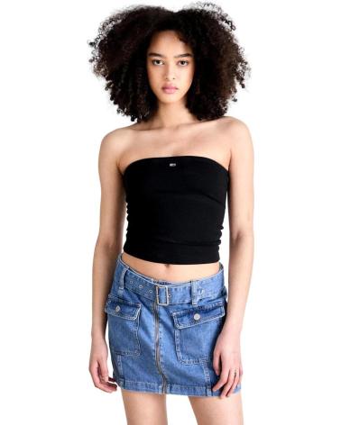 TOP BANDEAU TOMMY JEANS DW0DW17989 PRETO NEGRO
