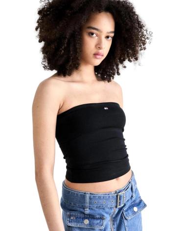 TOP BANDEAU TOMMY JEANS DW0DW17989 PRETO NEGRO