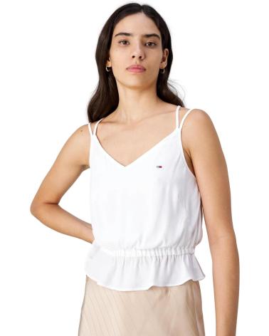 TOP DE ALÇAS TOMMY JEANS ESSENTIAL STRAPPY DW0DW17802 BRANCO BLANCO