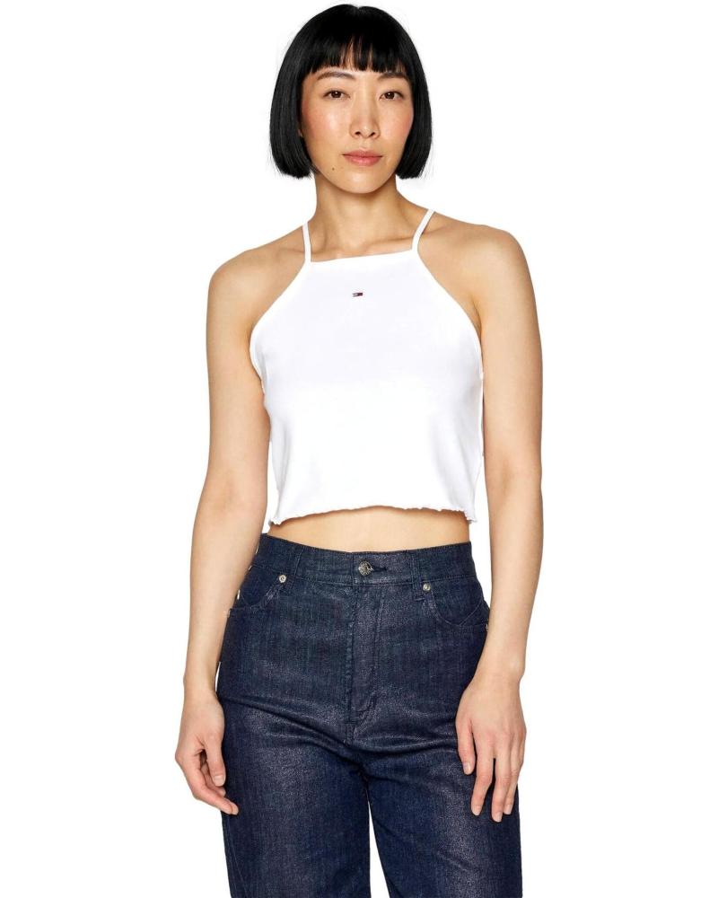 TOMMY JEANS TOP SEM MANGAS SLIM BABYLOCK DW0DW17885 BRANCO BLANCO