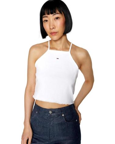 TOMMY JEANS TOP SEM MANGAS SLIM BABYLOCK DW0DW17885 BRANCO BLANCO