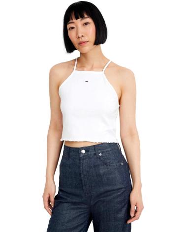 TOMMY JEANS TOP SEM MANGAS SLIM BABYLOCK DW0DW17885 BRANCO BLANCO