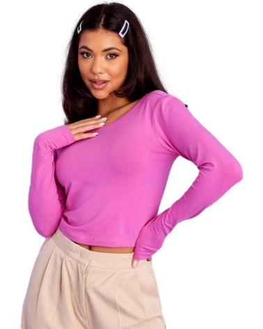 ONLY TOP CORTO ROSA 15248492 A MANICHE LUNGHE ROSA