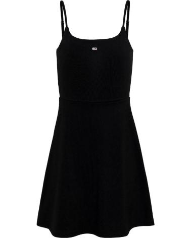 TOMMY JEANS ABITO NERO STRAP FLARE DW0DW17988 NEGRO