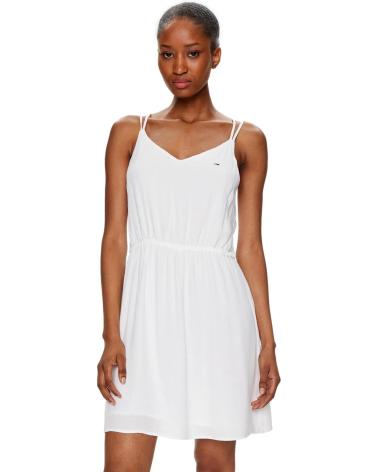TOMMY JEANS ABITO BIANCO ESSENTIAL STRAPPY DW0DW17936 BLANCO